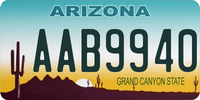 AZ license plate AAB9940