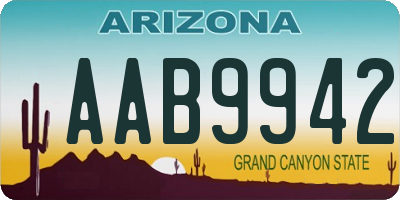 AZ license plate AAB9942