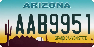 AZ license plate AAB9951