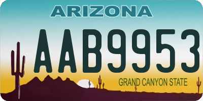 AZ license plate AAB9953
