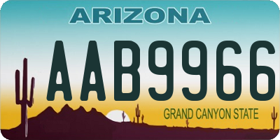 AZ license plate AAB9966