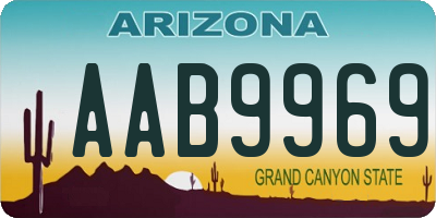 AZ license plate AAB9969