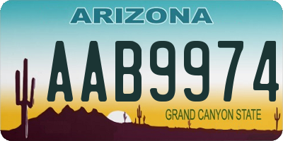 AZ license plate AAB9974