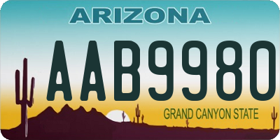 AZ license plate AAB9980