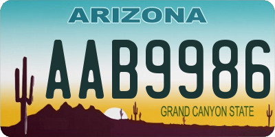 AZ license plate AAB9986