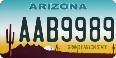 AZ license plate AAB9989