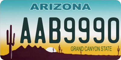AZ license plate AAB9990