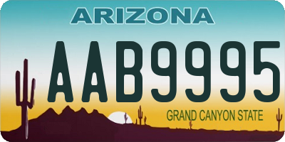 AZ license plate AAB9995