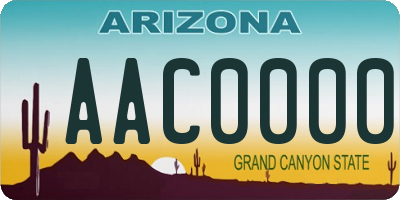 AZ license plate AAC0000