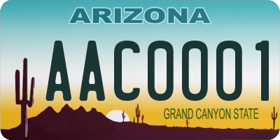 AZ license plate AAC0001