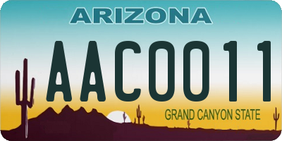 AZ license plate AAC0011