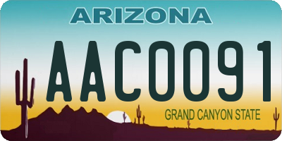 AZ license plate AAC0091