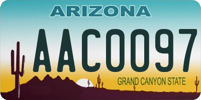 AZ license plate AAC0097