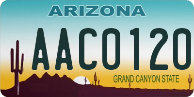 AZ license plate AAC0120
