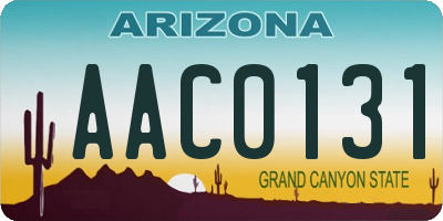 AZ license plate AAC0131