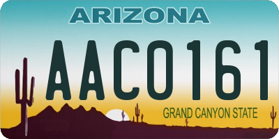 AZ license plate AAC0161