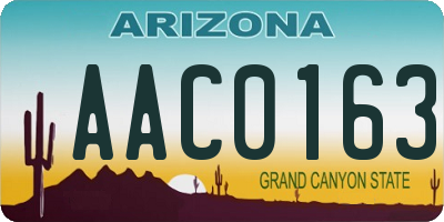 AZ license plate AAC0163