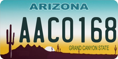 AZ license plate AAC0168