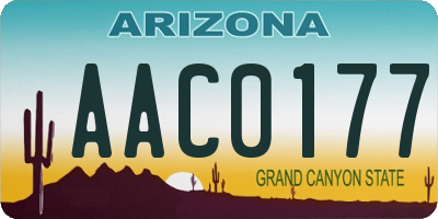 AZ license plate AAC0177