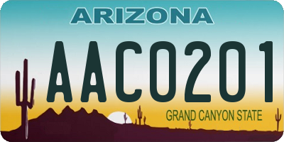 AZ license plate AAC0201