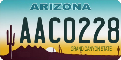 AZ license plate AAC0228