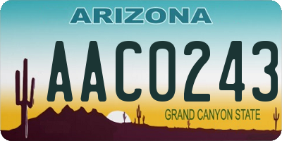 AZ license plate AAC0243