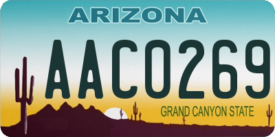 AZ license plate AAC0269