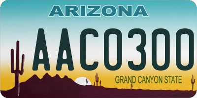 AZ license plate AAC0300