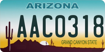 AZ license plate AAC0318