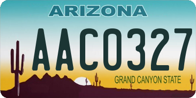AZ license plate AAC0327