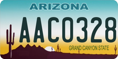 AZ license plate AAC0328