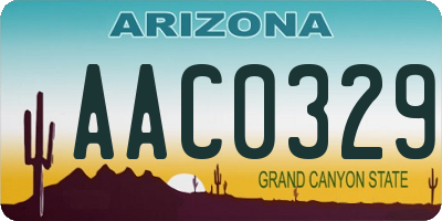 AZ license plate AAC0329