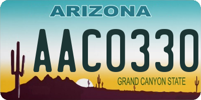 AZ license plate AAC0330