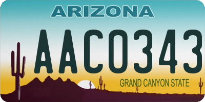 AZ license plate AAC0343