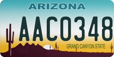AZ license plate AAC0348