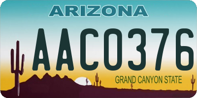 AZ license plate AAC0376