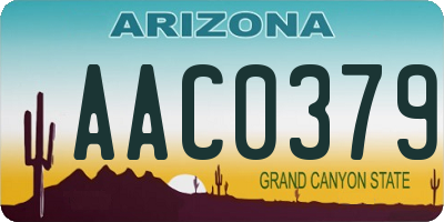 AZ license plate AAC0379