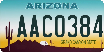 AZ license plate AAC0384