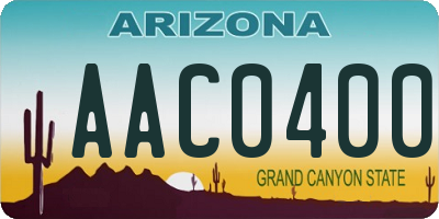 AZ license plate AAC0400