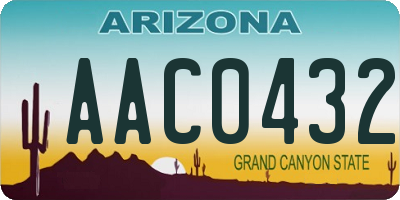 AZ license plate AAC0432