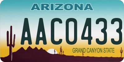 AZ license plate AAC0433