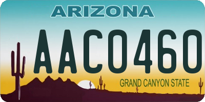 AZ license plate AAC0460