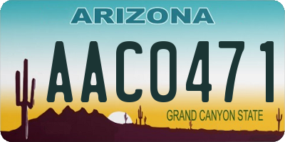 AZ license plate AAC0471