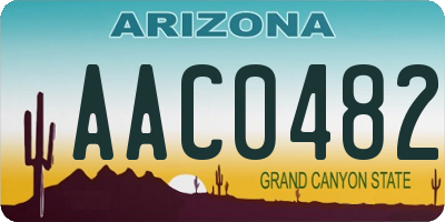 AZ license plate AAC0482