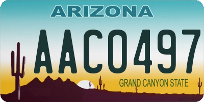 AZ license plate AAC0497