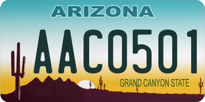AZ license plate AAC0501