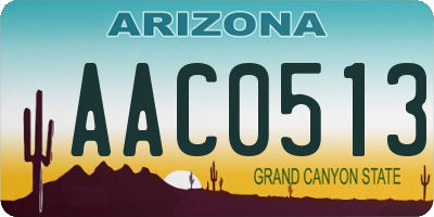 AZ license plate AAC0513