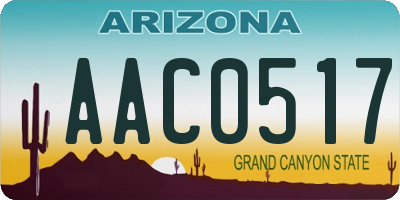 AZ license plate AAC0517