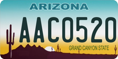 AZ license plate AAC0520