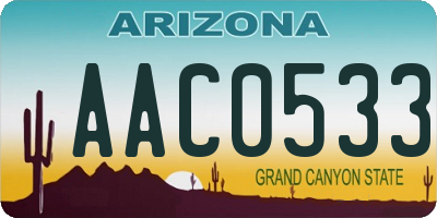 AZ license plate AAC0533